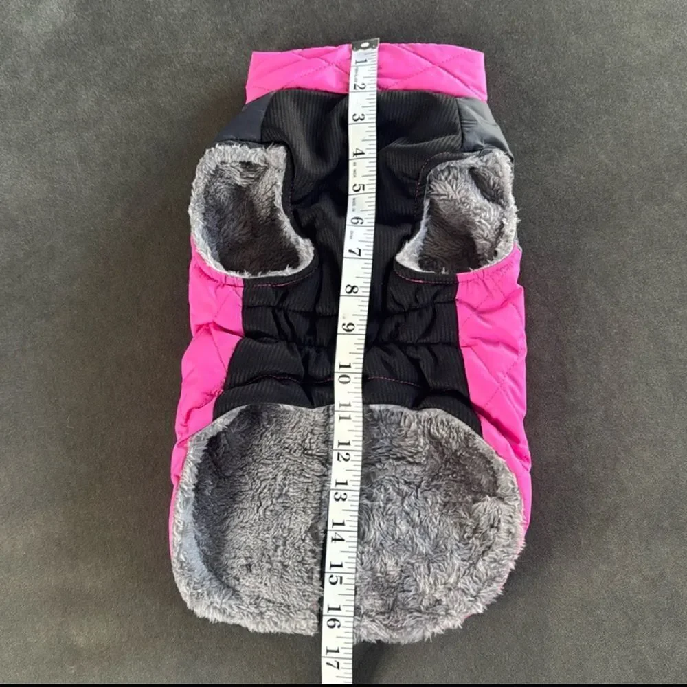 Dog Pet Coat Pink & Black Zip Up No Pull Design D-Rings for Leash Size M NEW